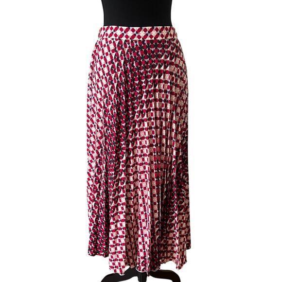 Maeve Women’s Geometric Pull Up Pleated Maxi Skirt Multicolor Size Small Petite - Picture 1 of 7